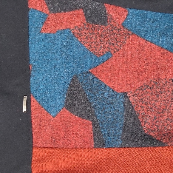 Cfait Pour Vous Paris Burnt Orange Sweater dress Geometric Cowl neckline - Picture 11 of 13